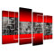 Abstract 4 Piece Graphic Art Wrapped on Canvas Set