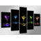 Glasses 5 Piece Photographic Print Wrapped on Canvas Set