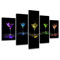 Glasses 5 Piece Photographic Print Wrapped on Canvas Set