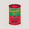 'Campbell Soup Can 1965' by Warhol Vintage Advertisement Plaque in Beige/Red