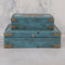 2 Piece Wood And Metal Box Set