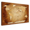 World Map - French Graphic Art on Canvas in Brown