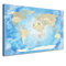 World Map Frozen - Spanish Graphic Art on Canvas in Blue