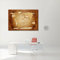 World Map - French Graphic Art on Canvas in Brown
