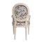 Louis Round Back Floral Carver Dining Chair