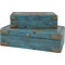 2 Piece Wood And Metal Box Set