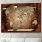 World Map Intensive - German Graphic Art on Canvas in Brown