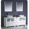 Torino 72" Double Modern Bathroom Vanity Set with Mirror