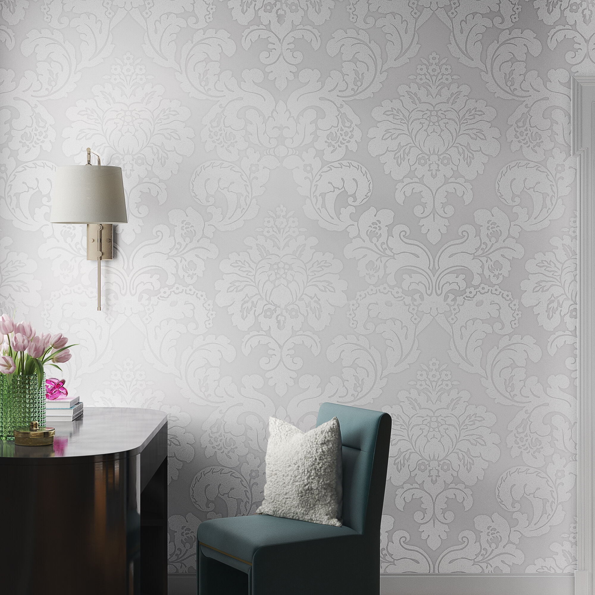 Etta Avenue™ Dorian Damask Wallpaper & Reviews | Wayfair