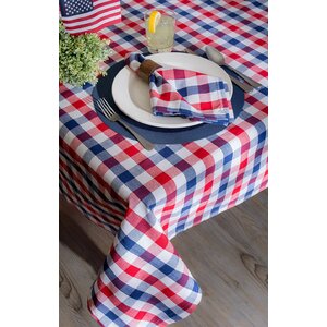 Red and Blue Check Tablecloth