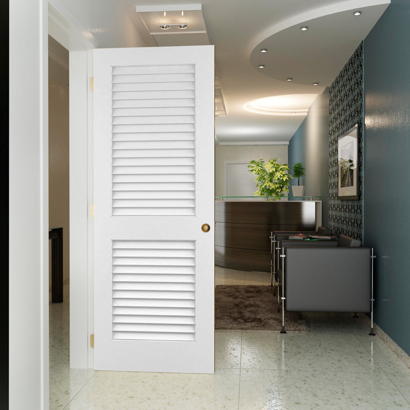 Frameport Louvered Solid Manufactured Wood Plantation Louver Slab Standard Door