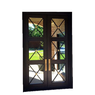 Artemis Iron Prehung Front Entry Doors (Set of 2)