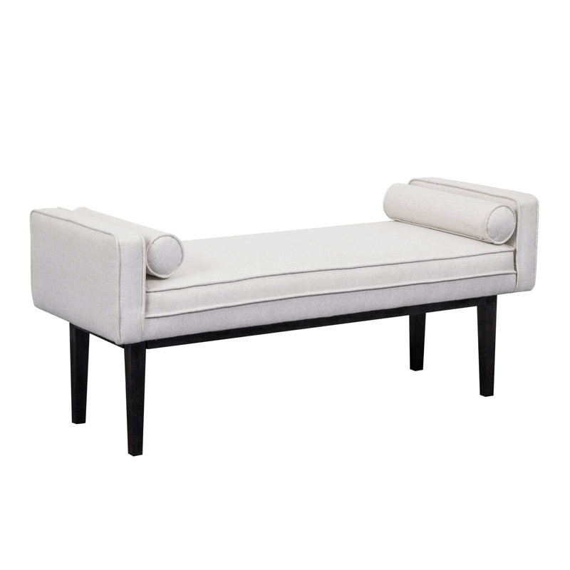 Greyleigh Pineville Upholstered End Of Bed Bench In Natural White