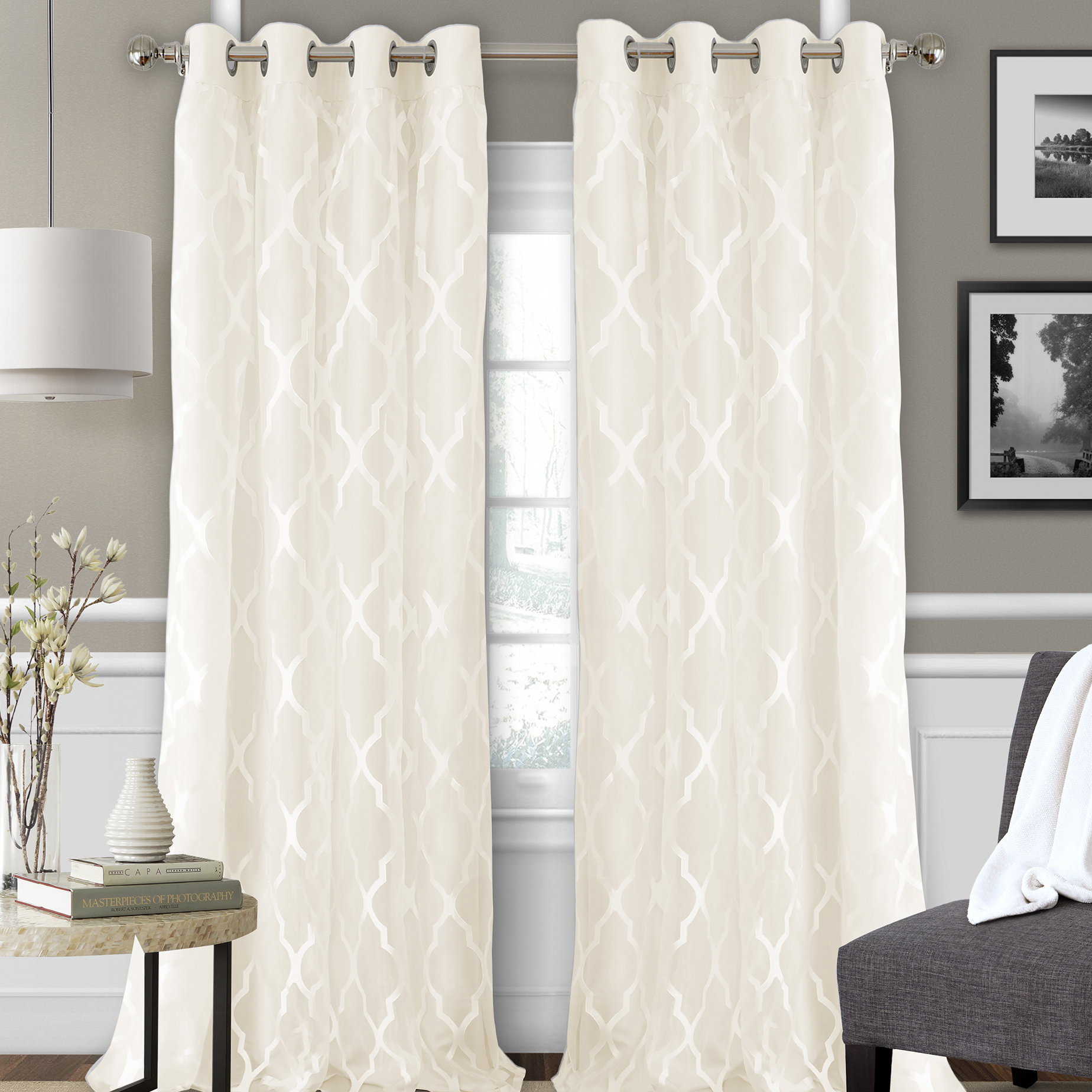 Charlton Home Styers Geometric Blackout Grommet Single Curtain