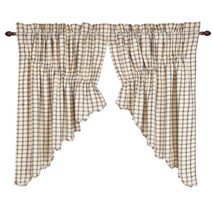 Patterson Scalloped Prairie Swag Curtain Valance (Set of 2)