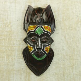 Brown Ghana Handmade Wood Mask 