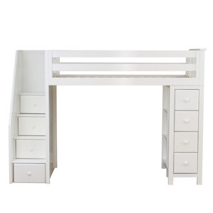 All-in-One Twin Loft Bed with Staircase by Jackpot!