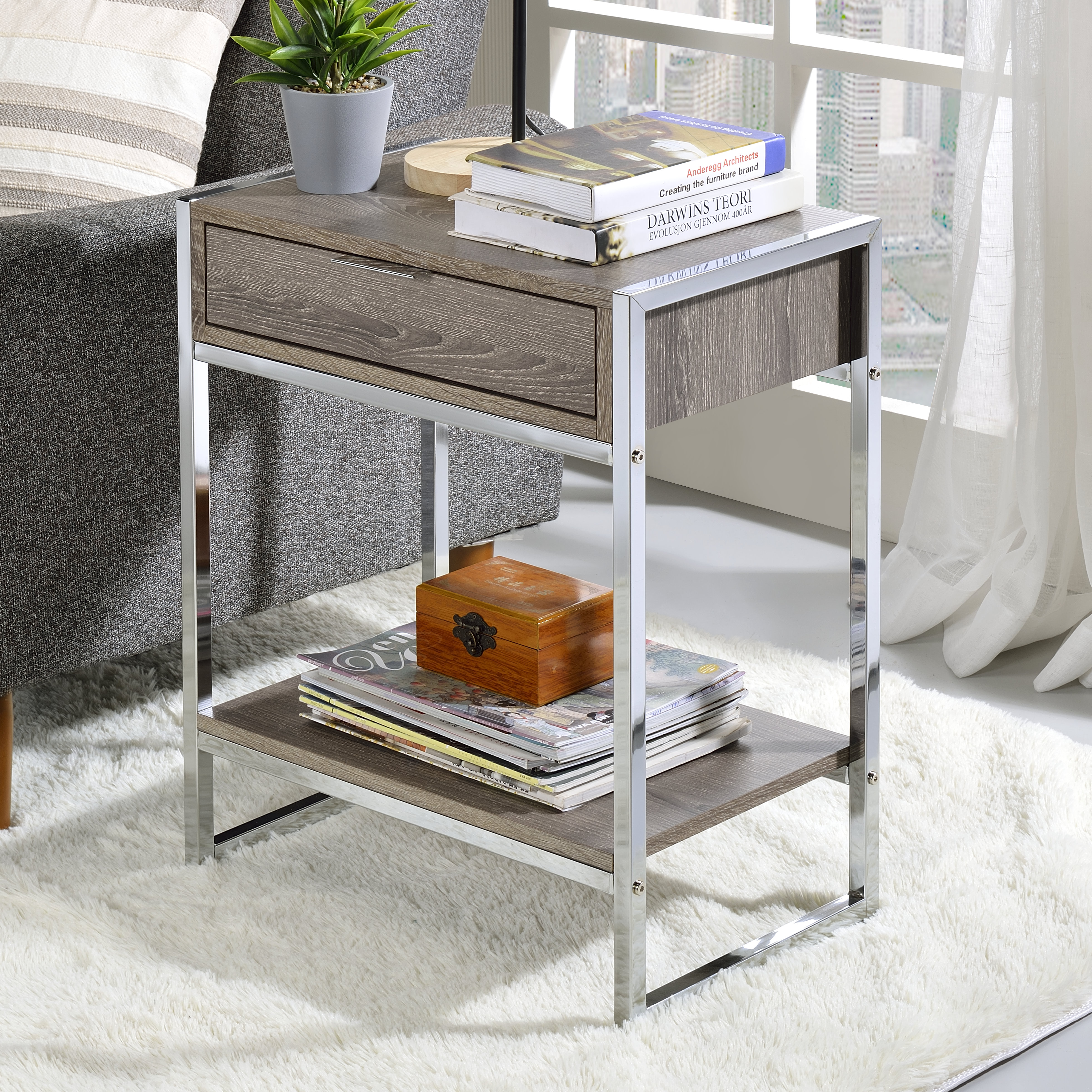 Orren Ellis Zaltbommel Sled End Table With Storage Wayfair