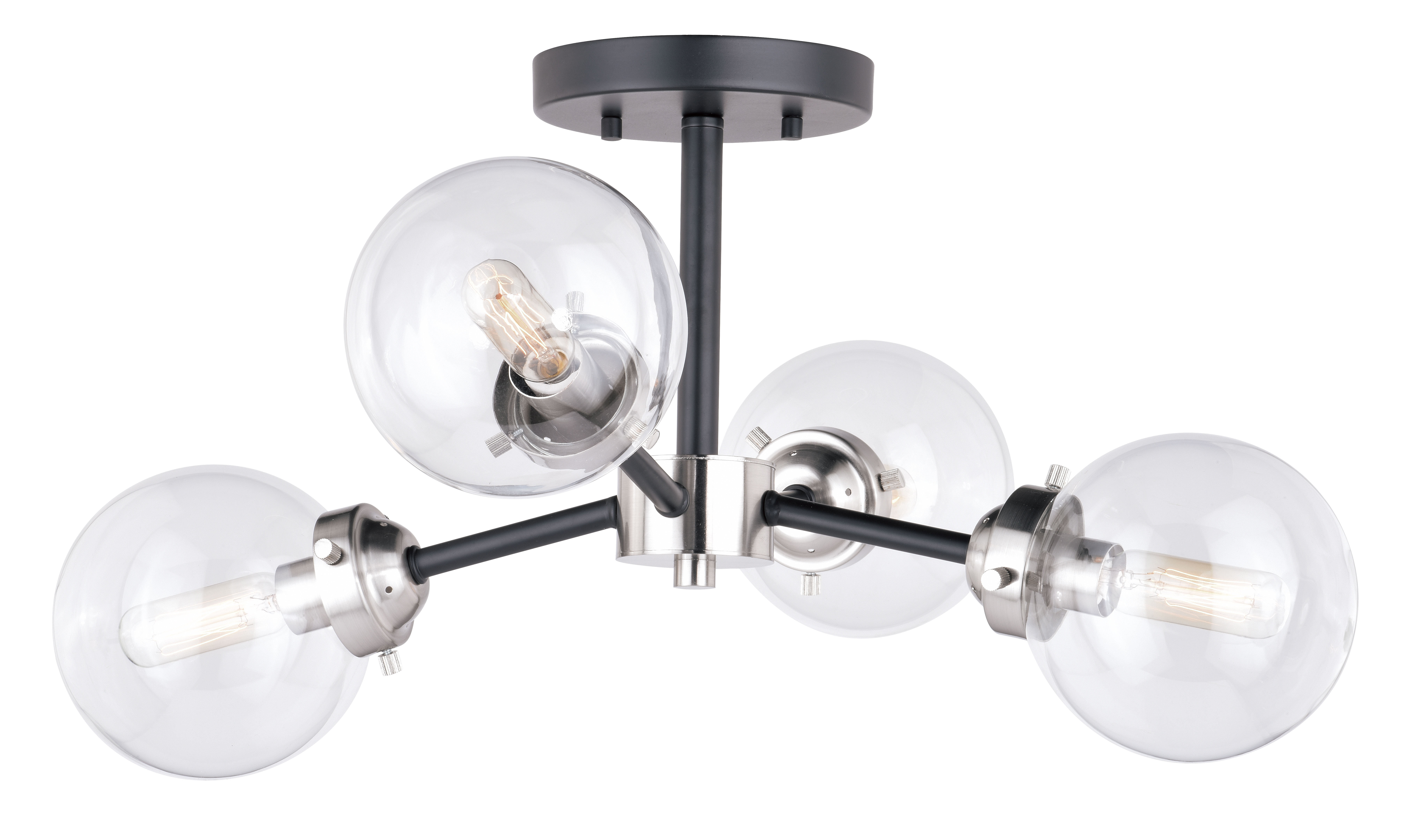 black sputnik flush mount