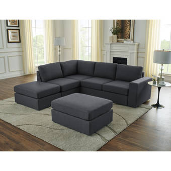 Andover Mills Pawnee 84 Symmetrical Corner Sectional With Ottoman Reviews Wayfair