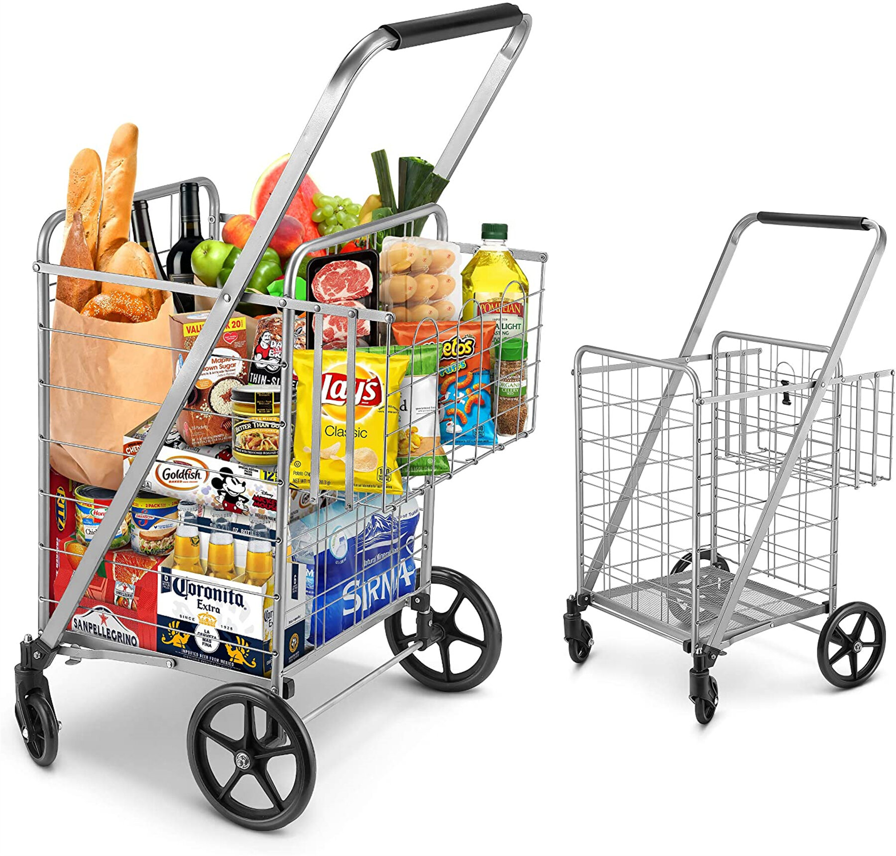 foldable grocery cart with wheels