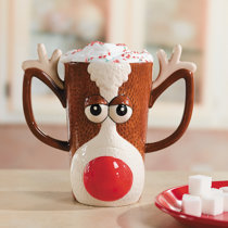 Novelty Premier Christmas Character Design Travel Mug Reindeer 