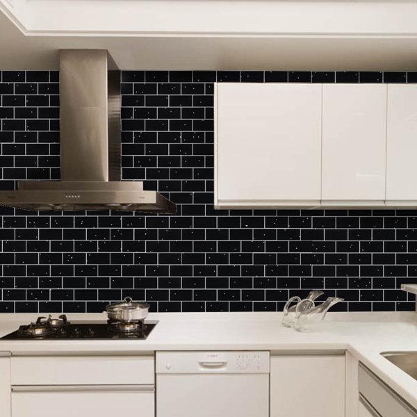 SkinnyTile 6" x 3" Glass Peel and Stick Subway Tile ...