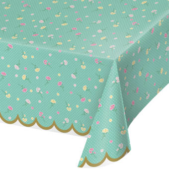 Creative Converting Floral Tea Party Plastic Disposable Tablecloth Roll Wayfair