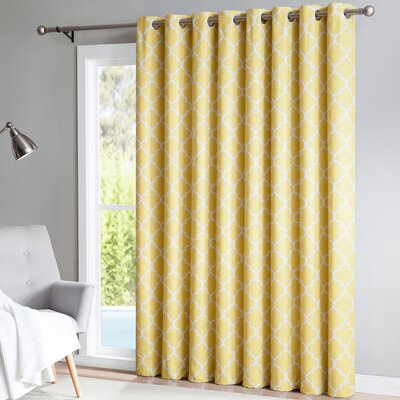 Kuhlmann Geometric Blackout Thermal Grommet Single Curtain Panel Andover Mills Curtain Color: Yellow