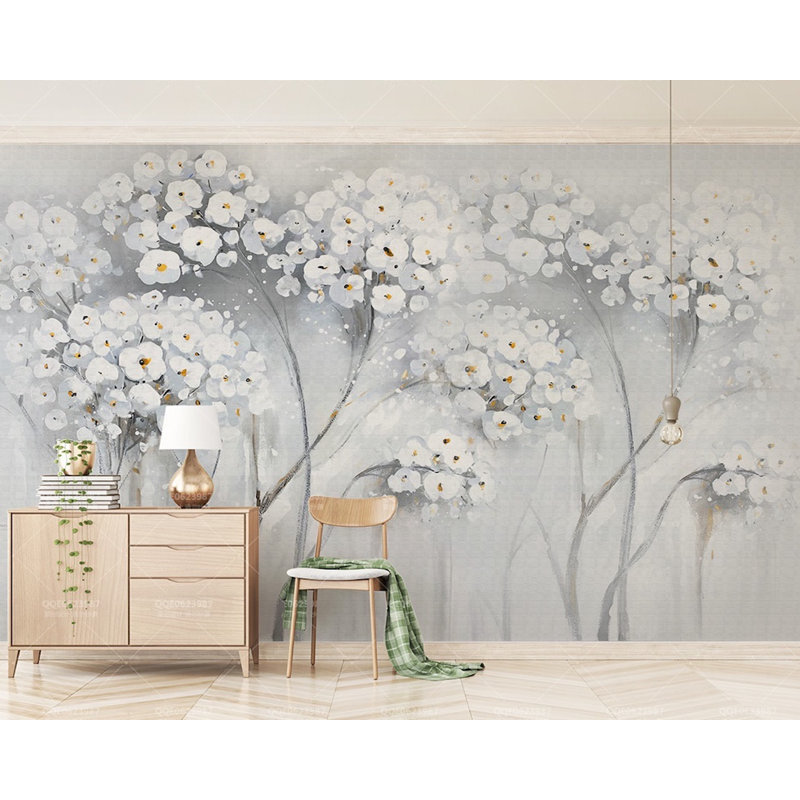 Ophelia Co Cyprian Flower Watercolor Paint Texture Wall Mural