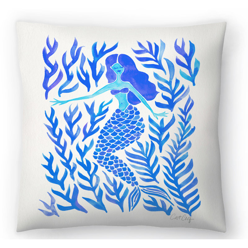 East Urban Home Cat Coquillette Kelp Forest Mermaid Throw Pillow Wayfair