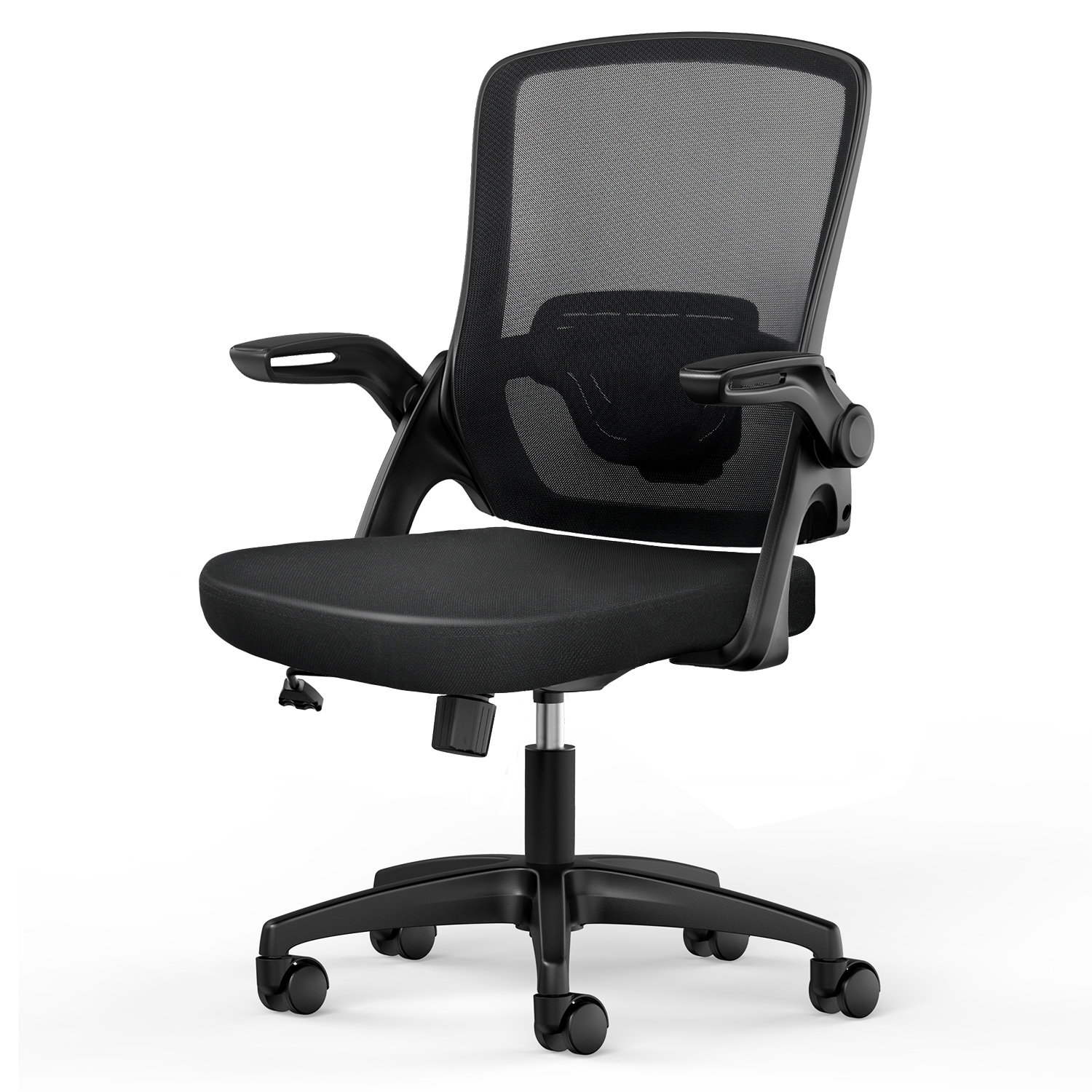 Inbox Zero Mid Back Mesh Office Chair Ergonomic Swivel Black Desk Chair Flip Up Arms With Lumbar Support Adjustable Height Task Chair Reviews Wayfair<script async src=