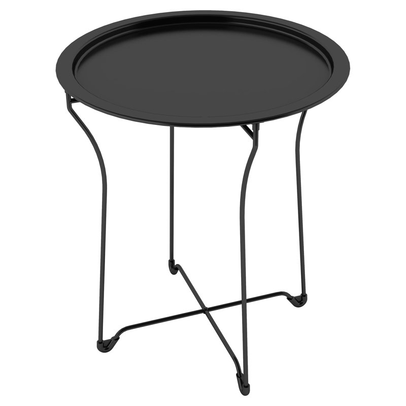 Sims Tray Table - Black, Round, Modern side table #modern #roundtable #nightstand #black