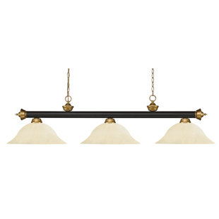 Go to store & view more images Red Barrel Studio Zephyr 3-Light Bell Glass Shade Pool Table Light