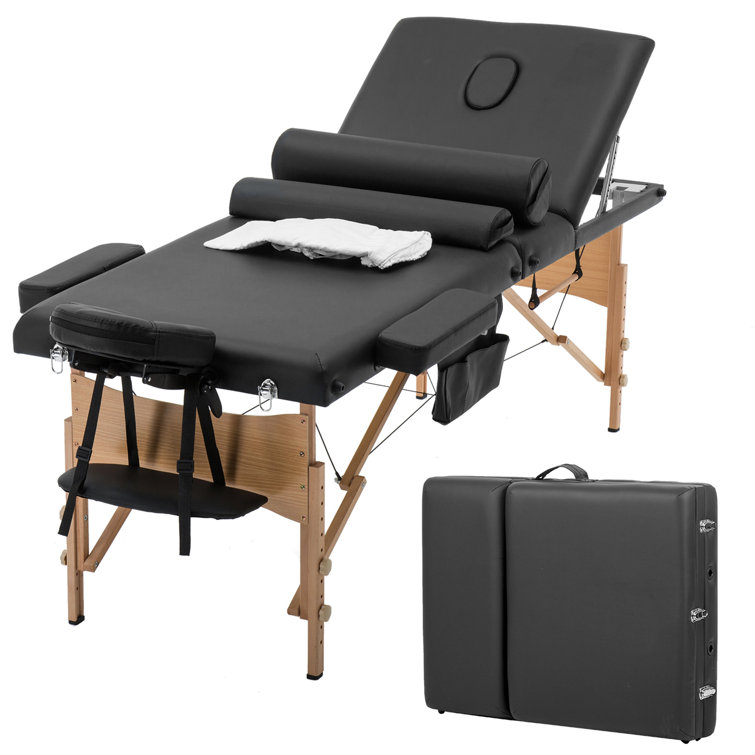 The Twillery Co Massage Table Massage Bed Spa Bed Height Adjustable 3 Fold 84 Inch Massage Table W Sheet Cradle Cover 2 Bolster Hanger Portable Facial Salon Tattoo Bed Reviews Wayfair