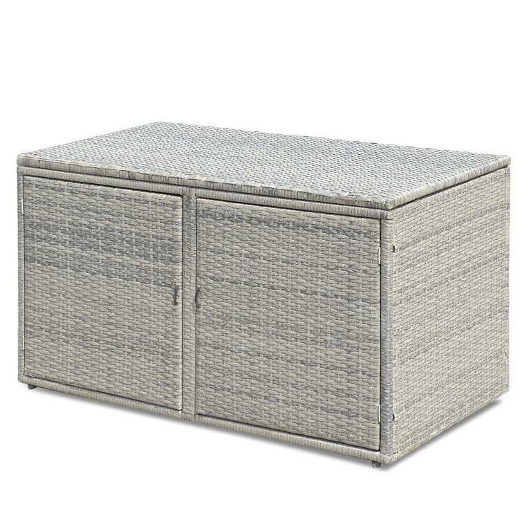 garden rattan storage bench