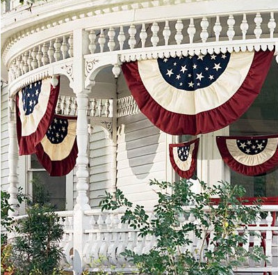 Plow Hearth Half Round Cotton Duck Patriotic Vintage Bunting Pleated Flag Reviews Wayfair
