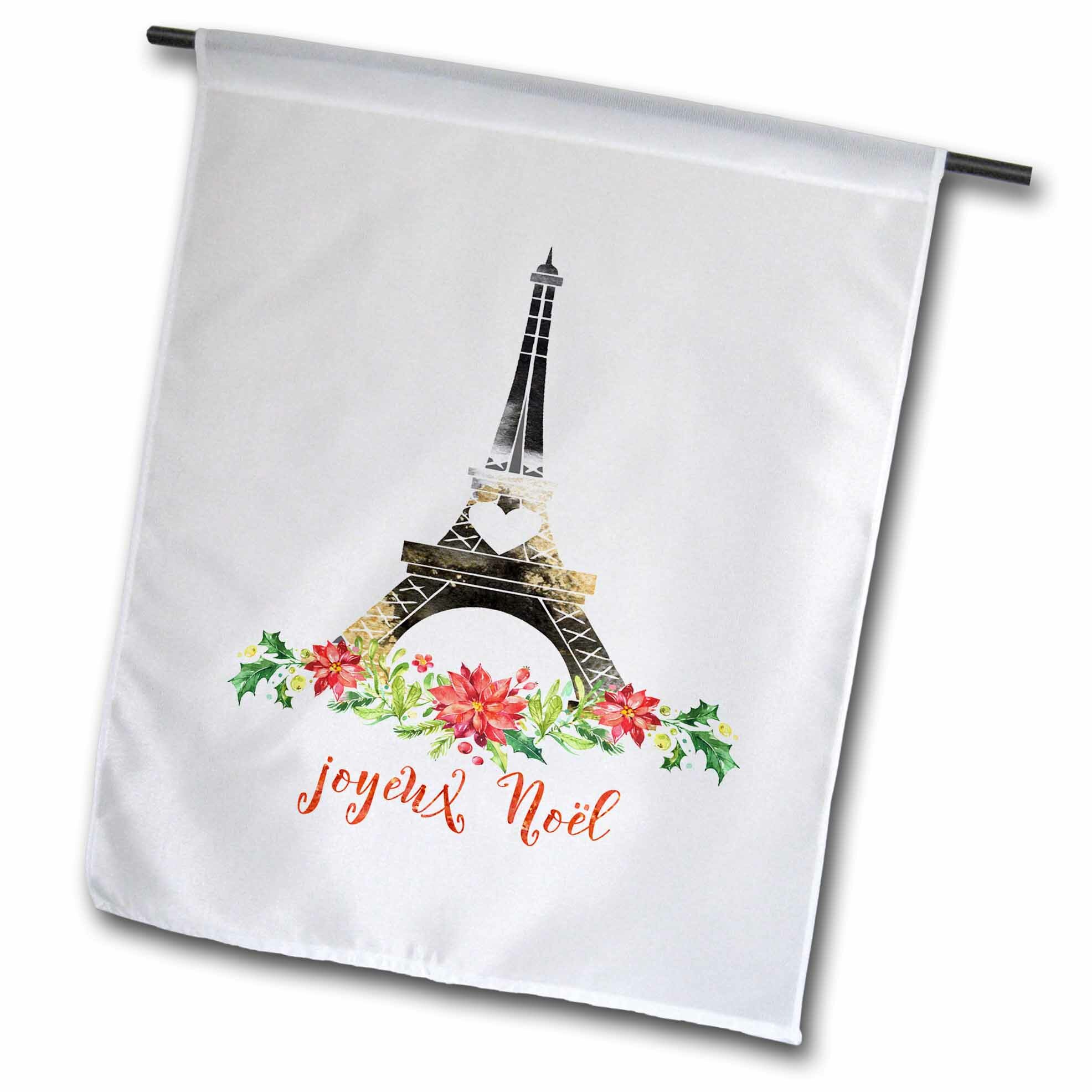 3drose Joyeux Noel Christmas Eiffel Tower Illustration Polyester 27 X 18 In Garden Flag Wayfair