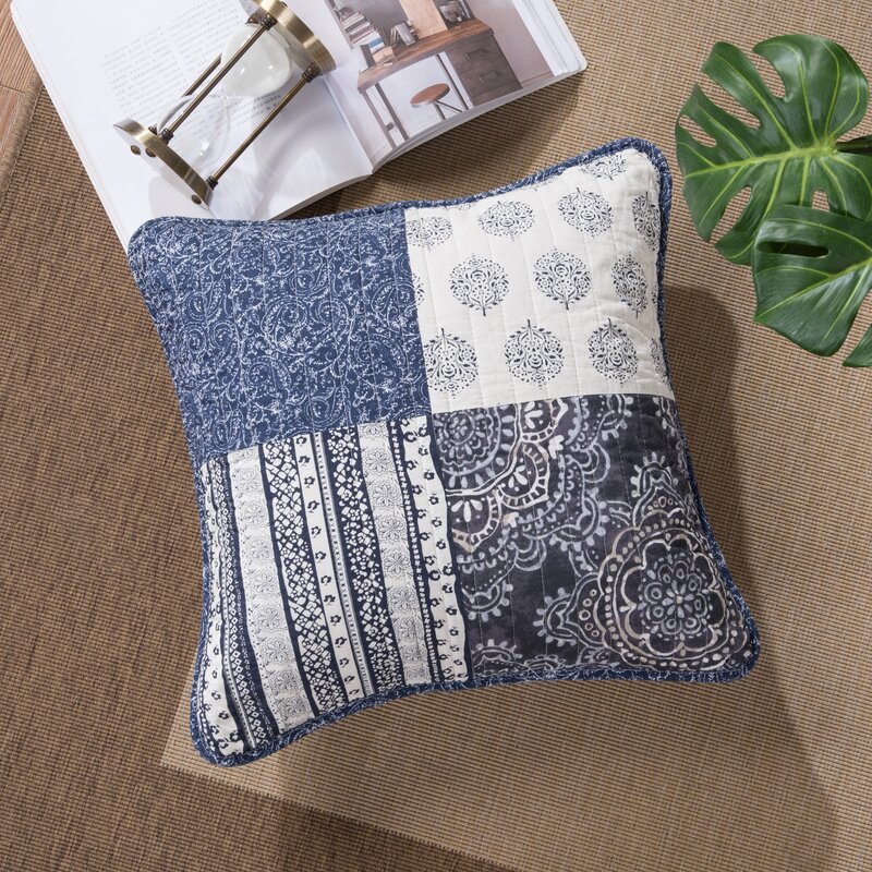 blue and gray pillow covers