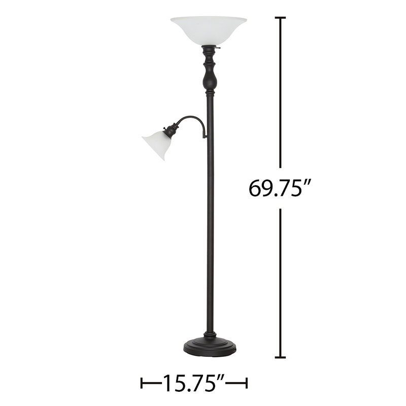 Red Barrel Studio Floor Lamp With Reading Light Led Bulbs Red Barrel Studio Floor Lamp With