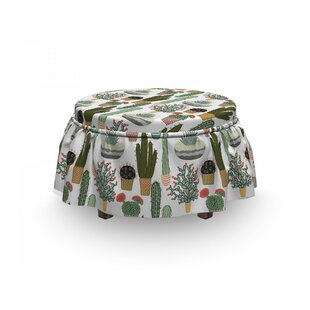 Succulents Flower Pots Ottoman Slipcover (Set Of 2) By East Urban Home