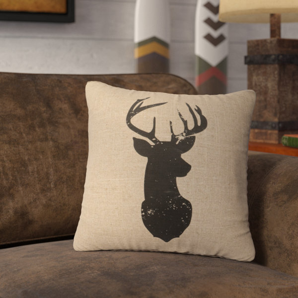 Union Rustic Lansford Deer Head Silhouette Throw Pillow Reviews