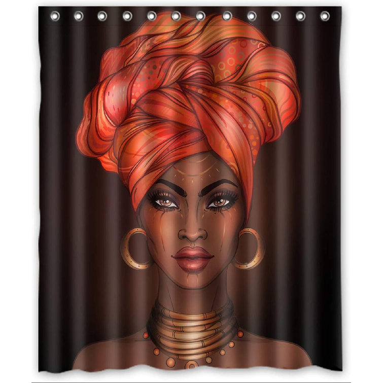 60x72 Waterproof Custom African Woman Bathroom Polyester Fabric Shower Curtain 60x72 Waterproof Custom African Woman Bathroom Polyester Fabric Shower Curtain