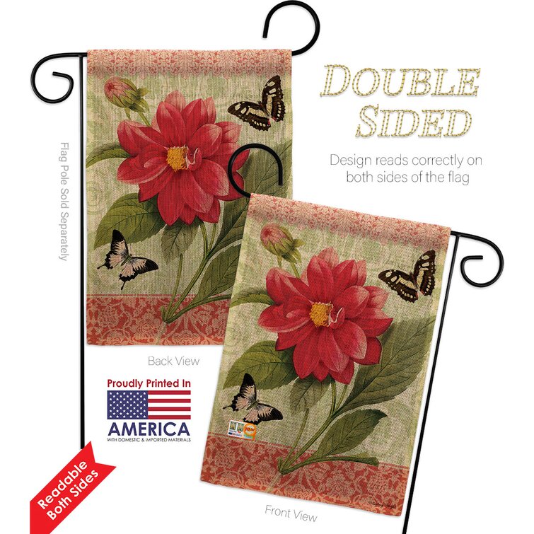 Double Dahlia Burlap Impressions Decorative Garden Flag G154080-DB 