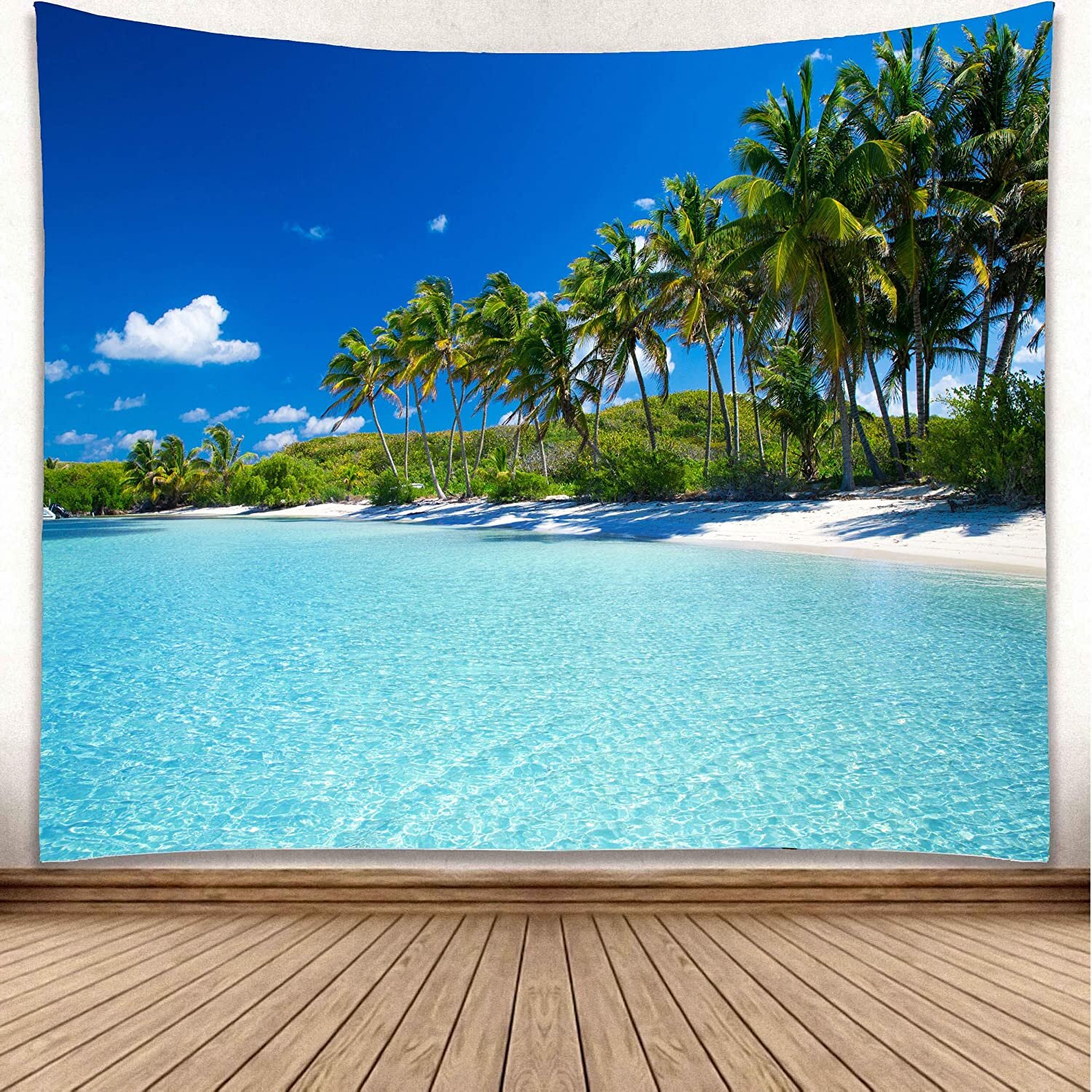 Ocean Tapestry Beach Wall Tapestry with Art Trippy Home Decorations for Pink 