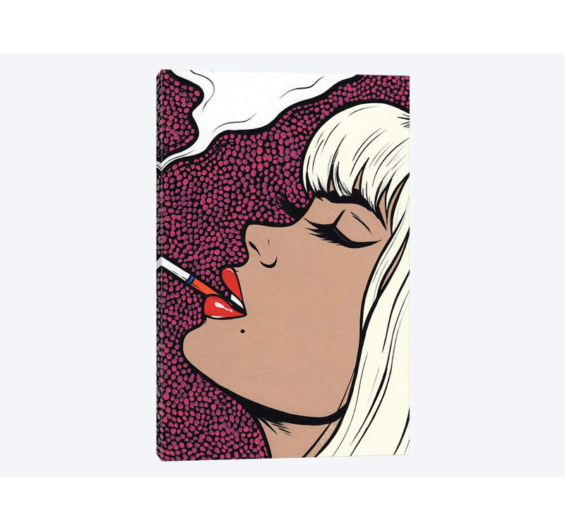 East Urban Home Platinum Blonde Smoking Girl Graphic Art Print On Canvas Wayfair