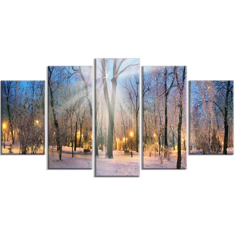 Designart Winter At Mariinsky Gardens 5 Piece Wall Art On
