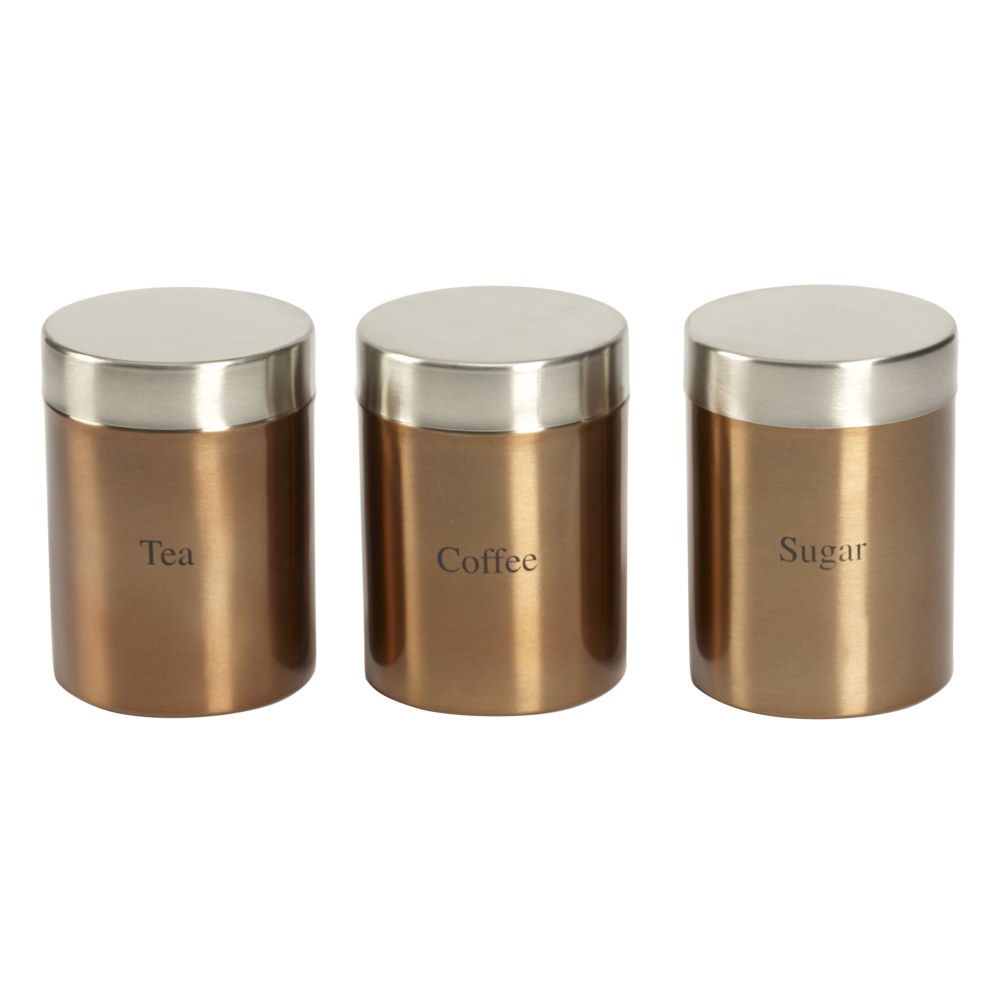 stainless steel tea coffee sugar jars