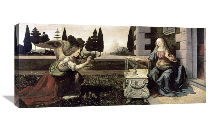 Vault W Artwork Annunciation By Leonardo Da Vinci Painting Print On Wrapped Canvas Wayfair Leonardo might have finished the annunciation in his early twenties.2. wayfair