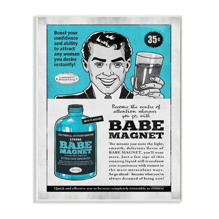 Bølle svært Socialisme Wrought Studio 'Babe Magnet Vintage Comic Book Funny Blue Design' by Ester  Kay Graphic Art on Canvas | Wayfair